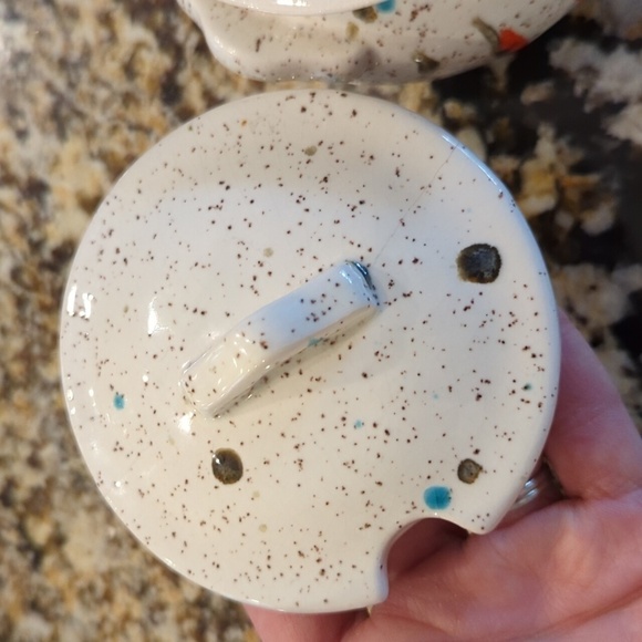 Vintage Ceramic splatter sugar container - Picture 5 of 11